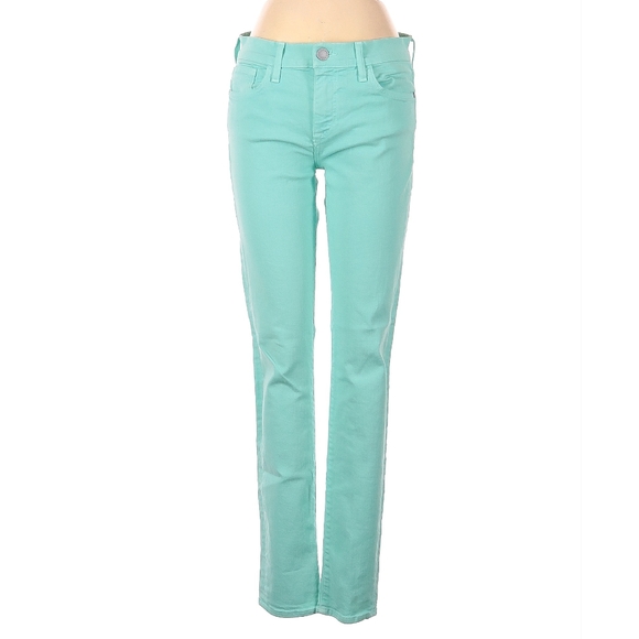 Rebecca Minkoff Turquoise Blue Thompson Twill Mid Rise Skinny Jeans size 27 - Picture 2 of 10